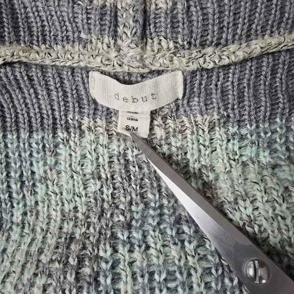 Debut Women Aztec Tribal Open Front Knit Boho Sweater Cardigan Southwestern S/M - Picture 8 of 13